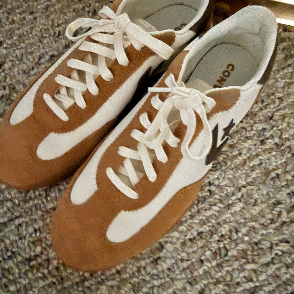 Converse Tan and White Casual Sneakers